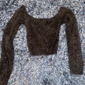 Furry crop sweater